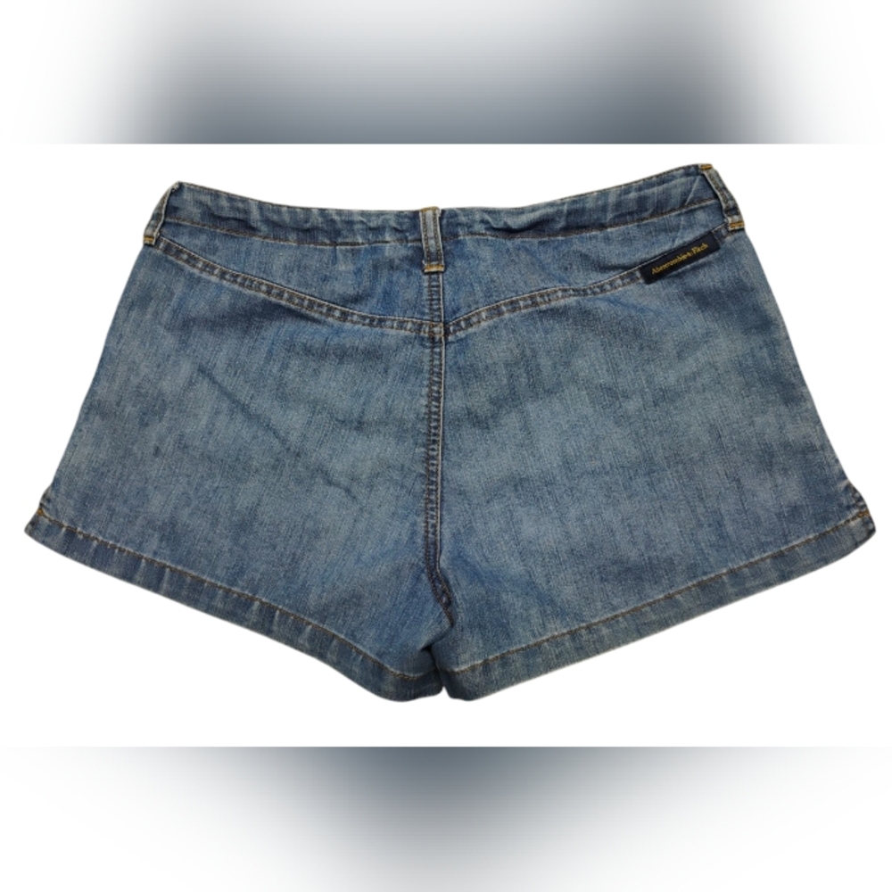 Y2K Abercrombie & Fitch Low Shorts Denim Authentic Quality Sz 0 Medium Wash J-4
